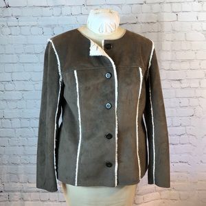 J Jill vegan suede/fleece jacket